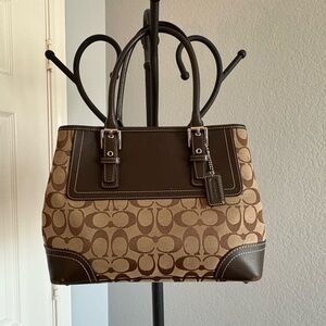 Coach Brown Classic Signature Tote Bag